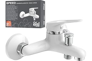 EISL SPEED NI023SCR-W, rubinetto vasca da bagno, miscelatore vasca da bagno, rubinetto doccia miscelatore, per la vasca da bagno, cromo/bianco