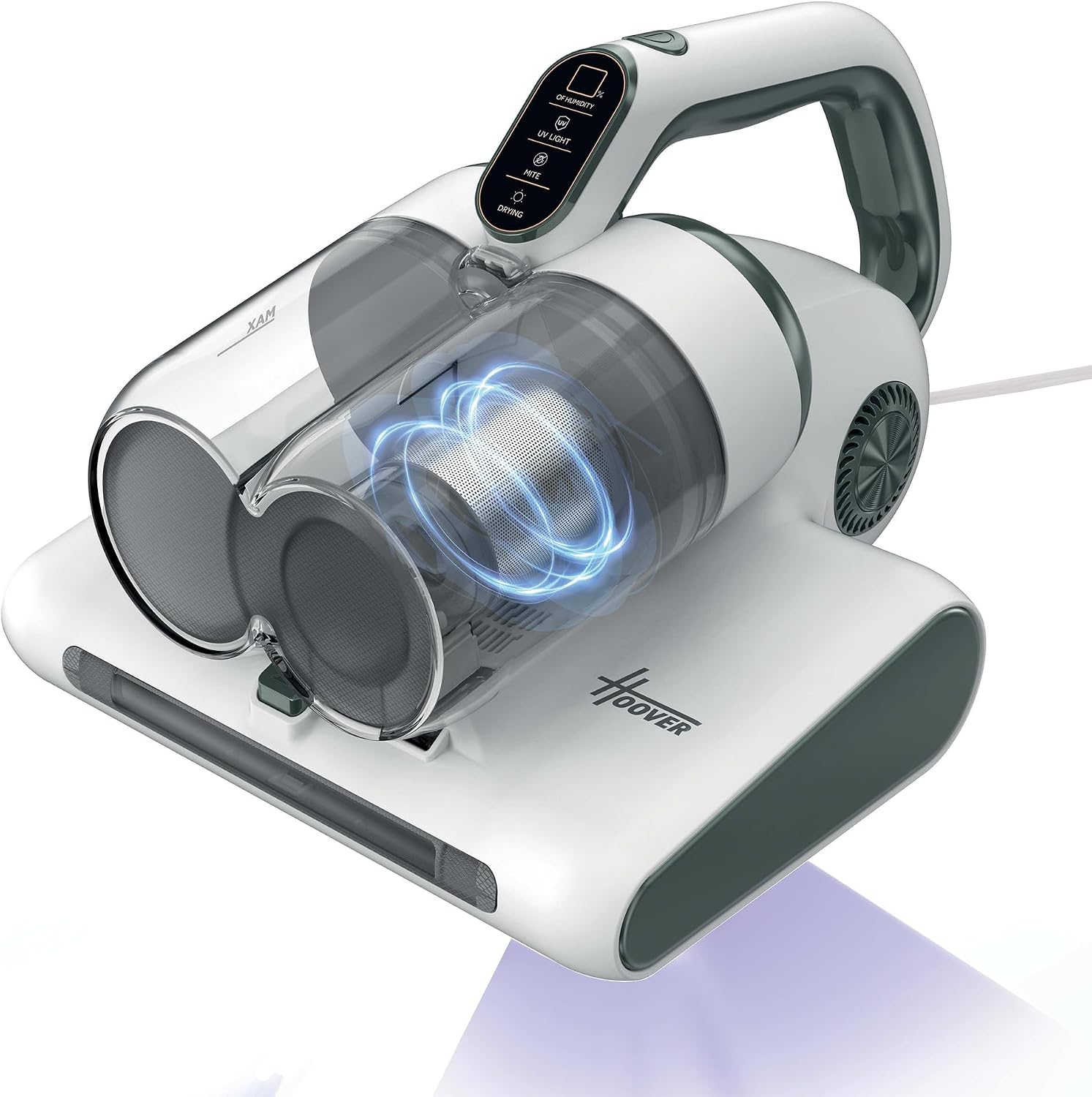 Hoover Aspirador de Mano HMC5 para Colchones: limpieza eficaz, 4 funciones automáticas: Beat&Roll, aspirado, luzUV y secado. Modelo ligero y manejable. Elimina el polvo en colchones, sofás, tapicerías
