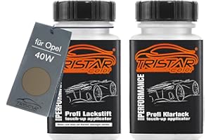 ‎TRISTARCOLOR TRISTARcolor Autolack Lackstift Set für Opel 40W Pepperdust Metallic/Muskatgrau Metallic Basislack Klarlack je 50ml