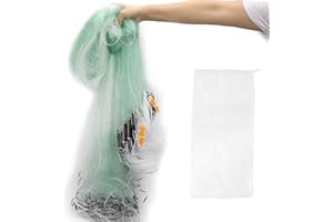 stonenect Filet de pêche 3 Couches en Nylon 50 m de Longueur, 2 m de Hauteur avec flotteurs et éviers – Piège à appâts Pliable