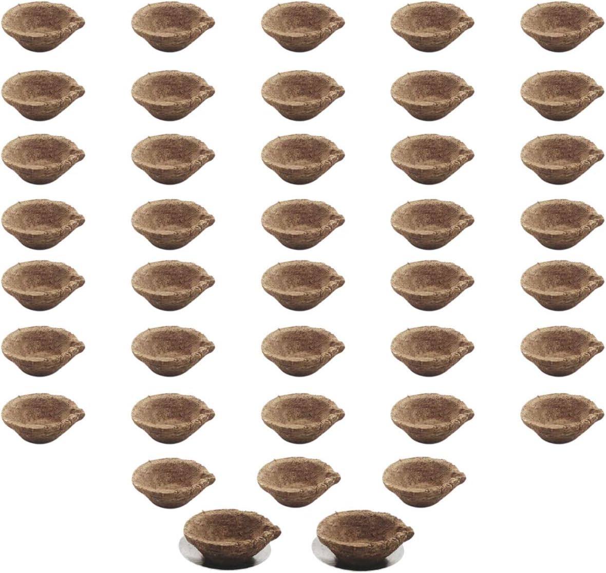 Homray Organic Tatva Panchtatva Diya Cow Dung Diyas, 40-Diyas with 2 Diya Plates (2 x 0.9 Inch)