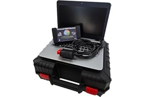 IQPrinceps OBD2 KFZ Profi Diagnosegerät – Werkstatt-Fehlerauslesegerät für PKW, LKW & Transporter, inkl. Bluetooth, vorinstalliertem Laptop, einsatzbereit mit Service- und Echtzeitfunktionen