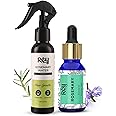 Rey Naturals Rosemary Hair Spray (100ml) & Rosemary Essential Oil For Hair (15ml) | Rosemary Hair Oil For Growth & Scalp Health | Rosemary Water Spray For Hair Growth For Men & Women