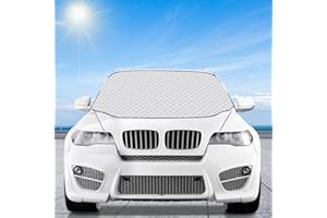 Feebee Pare Givre/Gel Voiture Pare Brise Avant, Couverture Extérieure Magnétique 183 * 116 cm, Protection Contre Soleil, Givre, Gel, Neige, Poussière, Feuilles