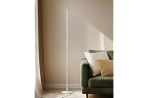EDISHINE Lampada da Terra a LED Dimmerabile in Continuo, Luce Bianca Calda 3000K, Lampada da Terra Angolare con Interruttore a Pedale, Lampada d'Atmosfera Moderna per Camera, Soggiorno, Bianco