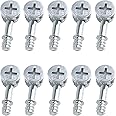 Antrader 10-Pack Furniture Side Knock Down Furniture Cam Lock Connecting Fitting Pre-Inserted Nut Dowels Connector Assembly (812 Fitting+28mm Fitting Screw)