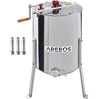 Arebos Manuelle Honigschleuder Tangentialschleuder 4 Waben Schleuder 4 -Frame-Extraktor Honigschleuder aus Edelstahl