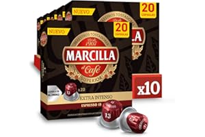 Marcilla Cápsulas de Café Extra Intenso | Intensidad 13 | 200 Cápsulas Compatibles Nespresso (R)