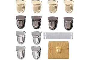 Huybaa 12Pcs Fermoir Sac a Main, Serrures à Portefeuille, Serrures pour Sacs, Fermoirs pour Sacs à Crochet, Cadenas Boucle pour Sac en Métal, Avec Fermeture en Spirale, pour Sacs en cuir