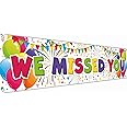 Welcome Home Banner - We Missed You So Much Banner - Welcome Home decorations - 180 x 40cm with picture of Welcome Home Balloon - Welcome Back Banner (White)