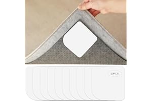 WGDVVJV Rug Gripper 20 Pcs Non Slip Carpet Grippers Carpet Stickers for Rugs Anti Slip Rug Underlay Hook and Loop Rug Pads 10 x 10cm Grippers Stop Mat