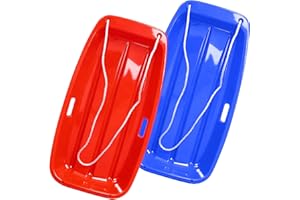 GWYNEXAC Slitta da Neve 89 cm per Bambini e Adulti, Slitta per 1–2 Persone con 2 Maniglie, Giocattolo Invernale Perfetto per Bambini, Idea Regalo di Natale per l’Esterno