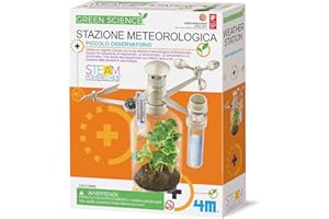 4M 00-03279 Green Science Stazione Meteorologica, Kit Educativo STEM per Bambini, Osservatorio Meteo con Termometro, Anemometro e Pluviometro, Gioco Scientifico dai 5 Anni