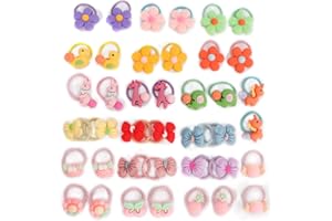 Unaone 40 PCS Hair Ties Stretchable Rubber Cartoon Elastic Hair Band Cute Hair Ties For Girls, Little Hair Bands Ropes Ponytail Holder for Thin Hair, Suitable for Baby Girls Toddlers Kids Children