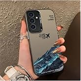 Caseji Samsung Galaxy S24 FE Uyumlu Dağ Tasarımlı, Arkası Sert Kenarları Yumuşak Telefon Kılıfı, Gri