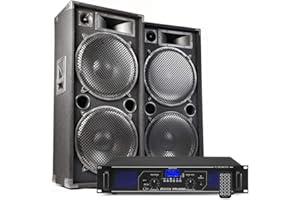 FENTON MAX215 Combo para DJ de Altavoz y Amplificador Bluetooth 4000W