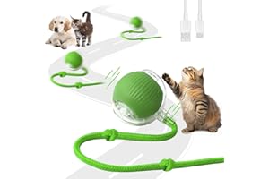 Afaneep Interaktywna Zabawka dla Kota i Psa - Elektryczna Piłka Ładowana przez USB, Magic Ball z Ogonem, 3 Tryby Pracy do Samodzielnego Zajęcia