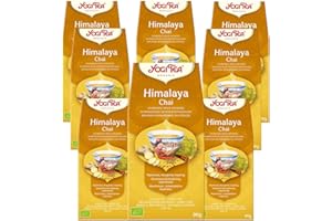 YOGI TEA, Himalaya Chai, Infusion Bio, Tisane Naturellement Sans Caféine, Mélange de Gingembre, Fenouil et Cannelle, Thé en Vrac, 8 Boîtes de 90g