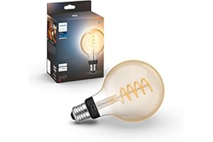 Philips Hue White Ambiance Filament Single Smart LED Globe [E27 Edison Screw] - 550 Lumens. Works with Alexa, Google Assistant and Apple Homekit