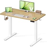 VASAGLE Electric Lift Desk, 4 Memories, 100 x 60 cm | Adjustable Height Table, 72-120 cm, Sedentary Notice, Office, Oak Gold