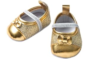Heless 747 Ballerines à Paillettes pour poupées Doré Taille 38-45 cm