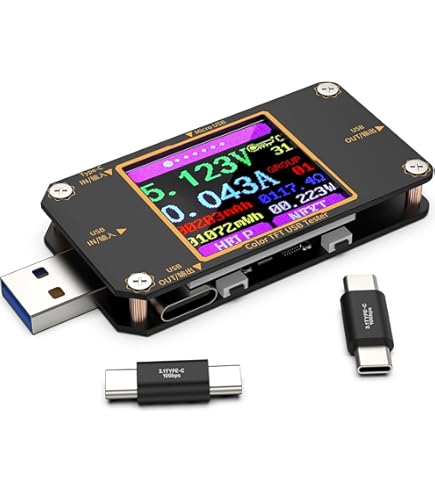 Jadeshay Tester USB,DC 4.5-36V 5A Voltmetro Amperometro Rilevatore Di Caricabatterie USB Digitale Misuratore Di Potenza Con Display A Colori LCD - Foto 3