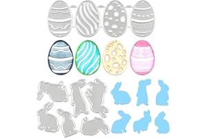 Stanzformen Ostereier, dellyy 2 Stuck Stanzer für Ostern, Metall Oster Stanzschablonen, Stanze Stempel Ostern, Stanzschablonen Ostern Neu, Stanzschablone Hasen, Grußkarten Basteln Osterdekorationen