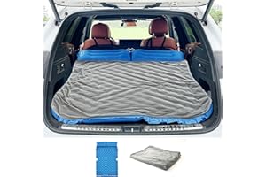 ONTYZZ Cama Coche Hinchable Colchón Coche SUV Colchón Aire 2 Personas Cama Aire para Viajar Colchoneta Camping Autoinflable Esterilla para Dormir con Bomba de Pie y Cojín Cama Hinchable 183*13*7CM