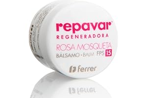 Repavar - Bálsamo Labial - Rosa Mosqueta y Bisalobol - Reparador Labial Intensivo y Regenerador con Protección Solar FPS 15 - Hidrata, Protege y Repara la Nariz y los Labios - 10 ml