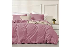 LUOFANFEI Juego de Funda Nordica Rosa Oscuro Cama 135/150 100% Algodón Transpirable Suave Moderno Juego de Funda de Edredón 240x220 y Fundas Almohada (50x75cm)