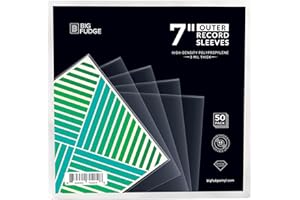 BIG FUDGE Fundas Exteriores para Discos de Vinilo - 18cm x 50uds. - Funda Transparente para Vinilos LP de Plástico de Polipropileno de Alta Densidad