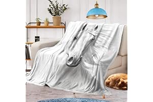 CXYXHW Horse Motif Cuddly Blanket, Warm and Fluffy Children's Horse Blankets, Flannel Blanket, Microfibre Couch Blanket, Room Decoration (Horse A, 130 x 150 cm)