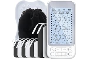Luvan 3-in-1 Rechargeable TENS Machine for Pain Relief Dual Channel EMS Muscle Stimulator with 24 Modes and 30 Intensity Levels, 8 Electrode Pads TENS Unit for Back Sciatica Shoulder Knee Pain
