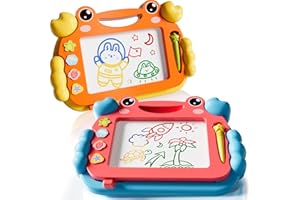 CI VETCH 2-Pcs magnetisches Zeichenbrett, Magnet Doodle Board für Kleinkind Mädchen Jungen 3 4 5 6 7 Jahre alte Kinder, Montessori Vorschule pädagogische Reise Spielzeug Geschenk Etch Ein löschbares Schreibpad