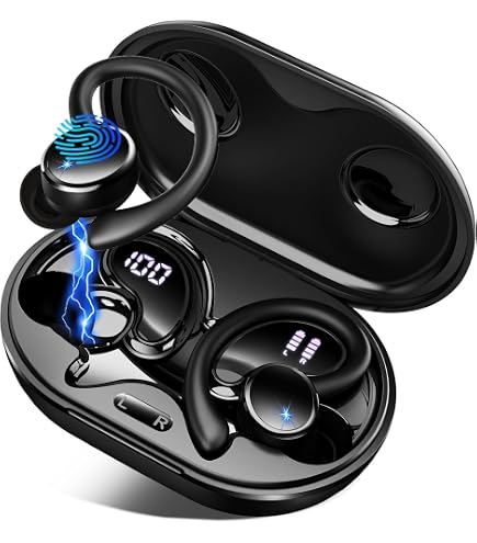 Tukio Cuffie Bluetooth 5.4 Sport, Auricolari Bluetooth Wireless HiFi con Microfono HD e Cancellazione Rumore, Cuffie Wireless con Ganci Auricolari, 80 Ore Autonomia, Display LED, Rosa chiaro Tukio Cuffie Bluetooth 5.4 Sport, Auricolari Bluetooth Wireless HiFi con Microfono HD e Cancellazione Rumore, Cuffie Wireless con Ganci Auricolari, 80 Ore Autonomia, Display LED, Rosa chiaro