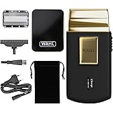 Wahl Travel Shaver Gold Edition wireless and rechargeable electric shaver for men, travel, hair and beard k