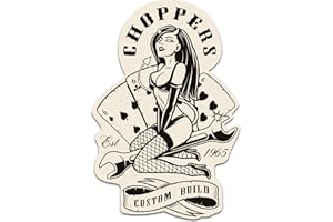 Finest Folia Adesivo Motivi retrò Vintage Sticker Old School Ace Kult Rockabilly Decorative per Auto moto Casco Garage (R149-05 Choppers)