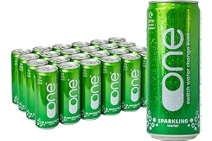One Water Natural Sparkling Spring Water 24 x 330ml Cans - Pure Refreshing 7.7pH Canned Water - 100% Recyclable & Sustainable Can - Plastic Free - Bulk Pack
