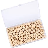 20 perline rotonde in legno sfuse distanziali per gioielli fai da