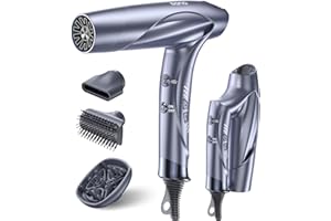 llano suszarka do włosów Składana podróżna suszarka do włosów z dyfuzorem, jonowa suszarka do włosów Szybkoschnąca suszarka do włosów do domu, podróży i salonu fryzjerskiego (lodowa niebieska)