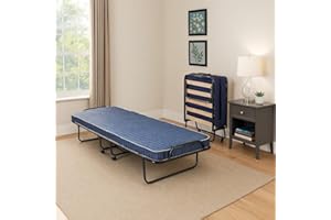 TALAMO ITALIA Dmora Letto Pieghevole ADA, Brandina con Rete 12 doghe, Materasso Incluso, Lettino salvaspazio, 100% Made in Italy, 80x190h37 cm