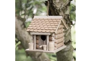 Garden Mile® - Casa para pájaros al Aire Libre de Corcho y Madera para Colgar para jardín, decoración de jardín, pajareras Silvestres de Corcho.