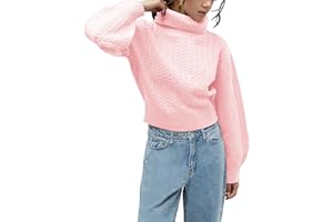 Haloumoning Maglione da ragazza, a collo alto, a maniche lunghe, casual, per bambini, autunno, inverno