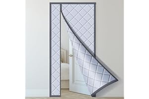 Wothfav Tenda per Porta Isolante Termico 140 x 240 cm, Apertura Laterale Tenda Magnetica Isolante Termica per Porte, Tenda per Porta Inverno Termica, Magnetica Chiusura Automatica, Risparmiare Energia