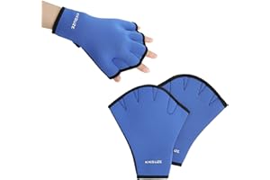 KIKGUZE Swim Gloves Aquatic Fitness Water Resistance Training Aqua Fit Webbed Gloves Mitts Swimming Gloves Webbed Water Gloves for Women Water Aerobics Neoprene Gloves for Men Adult,1 Pair
