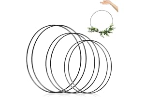 YEJAHY 6 Stück 20cm & 25cm & 30cm Metallring, metal hoops for crafts, dekorative Hängeringe Hochzeitskranzdekoration, Gartenarbeit Wandbehang