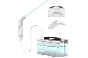 ZEY LUXE Electric Rechargeable Handheld Personal Travel Bidet Sprayer for Toilet, Bathroom and Outdoor Hiking, Sprayer Muslim Shower Spray Clean with 2.3 Liters Water Storage - White
