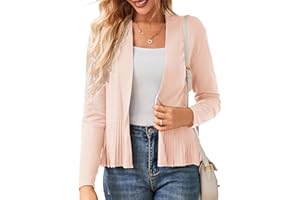 GRACE KARIN Women's Lightweight Cardigans Long Sleeve Peplum Open Front Knit Shrugs Summer Jackets