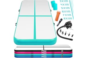 ‎PHYSIONICS Physionics® Air Matte Track - 3/4/5/6/7/8 m, aufblasbar, mit elektrischer Luftpumpe, Farbwahl - Turnmatte, Gymnastikmatte, Tumbling Matte, Trainingsmatte, Fitnessmatt, Yogamatte