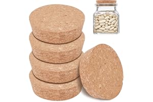 BENECREAT 6 Uds. Tapones de Corcho Cónicos para Botellas, Corchos de Repuesto para Vinos, Botellas Decorativas, Paso, Letras,7.7 cm de Diámetro